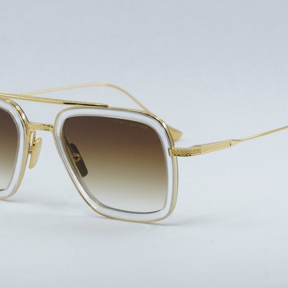 Dita FLIGHT-006-7806-L Sunglasses Crystal/Gold Aviator Frame, Brown Lenses - Picture 4 of 12